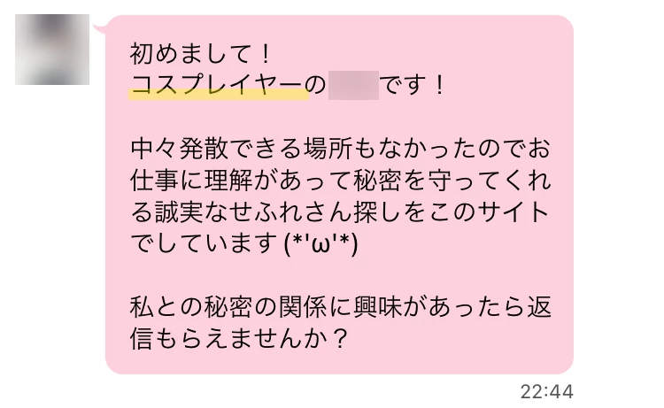 ハッピーメールで男性が憧れる職業の自己紹介をしてきた女性の例